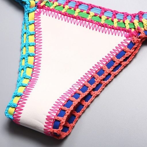 2021 Summer Handmade Crochet Bikini Bandage Swimsuit Women Push Up ...